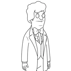 Curt Bob's Burgers Free Coloring Page for Kids