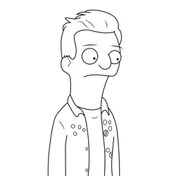 Damon Bob's Burgers Free Coloring Page for Kids