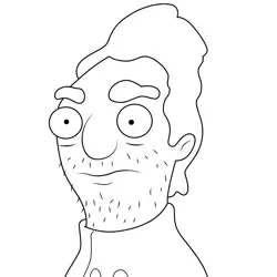 Duval Bob's Burgers Free Coloring Page for Kids