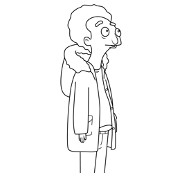 Gary Bob's Burgers Free Coloring Page for Kids