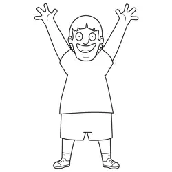 Gene Belcher Bob's Burgers Free Coloring Page for Kids