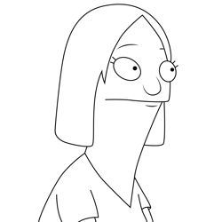 Gina Bob's Burgers Free Coloring Page for Kids