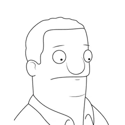 Hefty Jeff Bob's Burgers Free Coloring Page for Kids