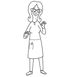 Linda Belcher Bob's Burgers Free Coloring Page for Kids