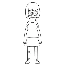 Tina Belcher Bob's Burgers Free Coloring Page for Kids