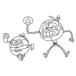 Breadbots From Breadwinners Free Coloring Page for Kids