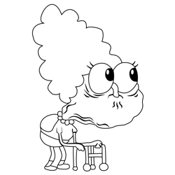 Mrs Furfle From Breadwinners Free Coloring Page for Kids