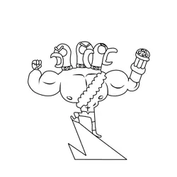Three Headed Birdman From Breadwinners Free Coloring Page for Kids