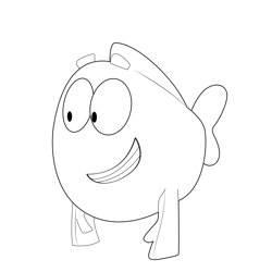 Fish Looking Front Free Coloring Page for Kids