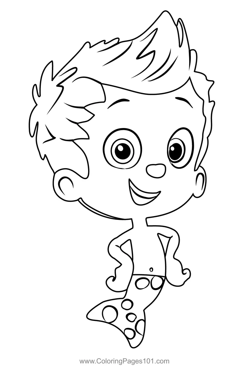 Gil From Bubble Guppies Coloring Page for Kids - Free Bubble Guppies