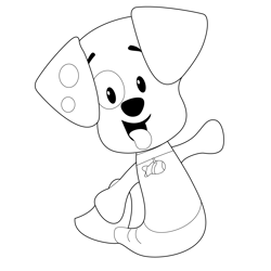 Happy Bubble Puppy Free Coloring Page for Kids