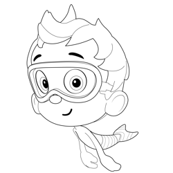 Nonny Swimming Free Coloring Page for Kids