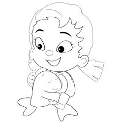 Oona With Little Fish Free Coloring Page for Kids