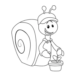 Snail From Bubble Guppies Free Coloring Page for Kids