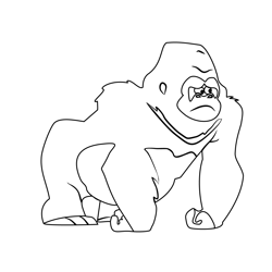 The Sad Gorilla From Bubble Guppies Free Coloring Page for Kids