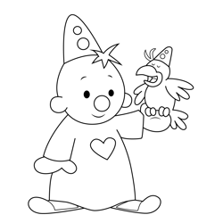 Bumba With A Bird on His Hand Bumba Free Coloring Page for Kids