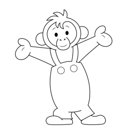 Poppa the Monkey Bumba Free Coloring Page for Kids