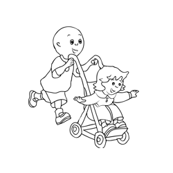 Caillou 2 Free Coloring Page for Kids