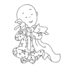 Caillou 3 Free Coloring Page for Kids