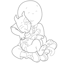 Caillou And Gilbert Free Coloring Page for Kids