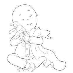 Caillou And His Toy Free Coloring Page for Kids