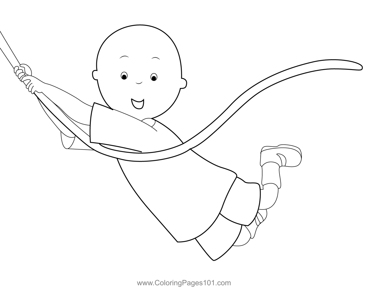 Caillou Hanging On Rope
