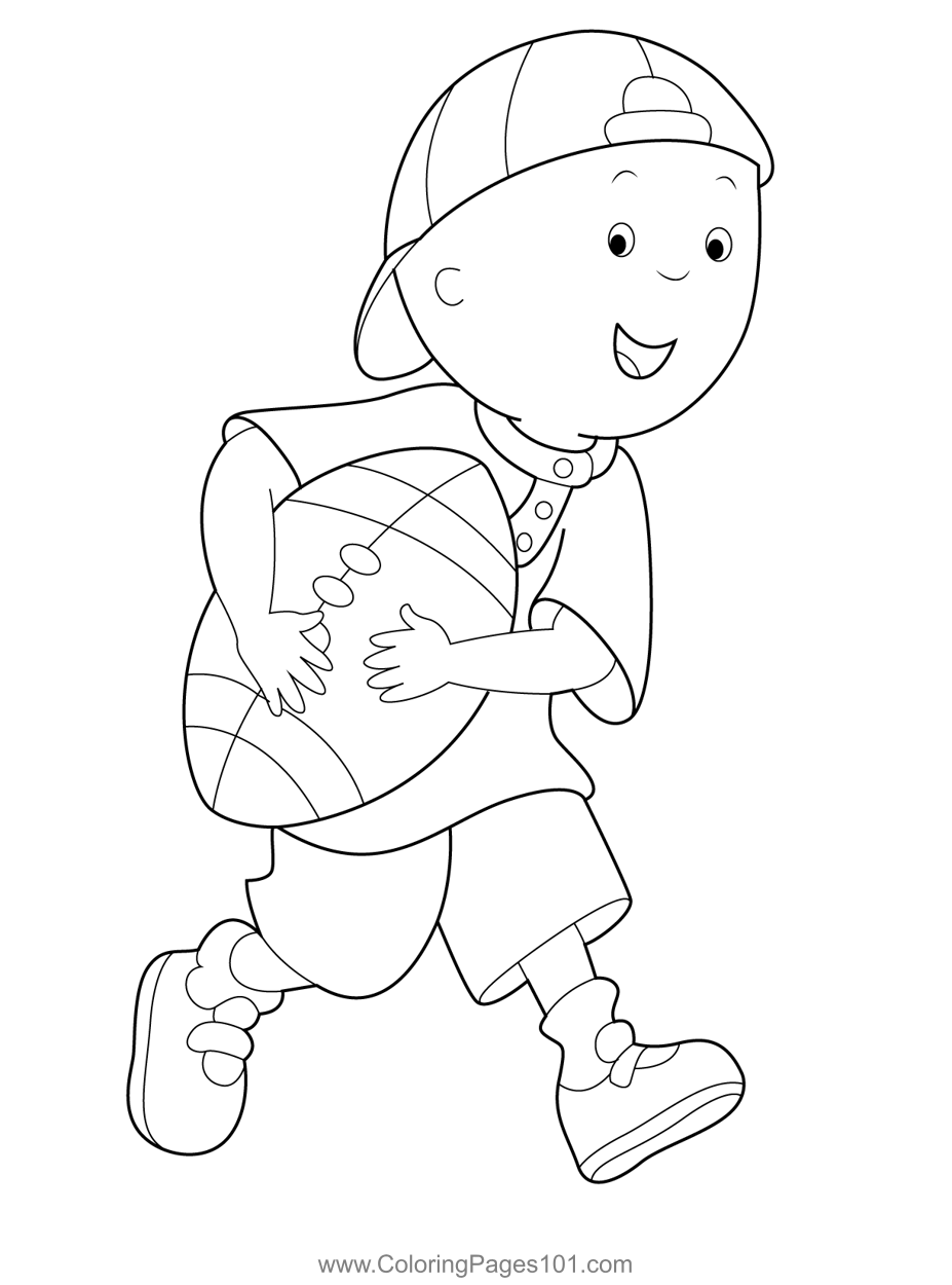 Caillou Playing With Rugby Ball
