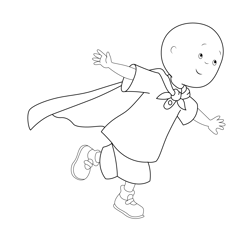 Caillou Super Man Free Coloring Page for Kids