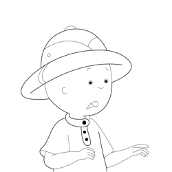Caillou Wearing A Hat Free Coloring Page for Kids