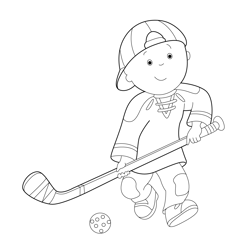 Play Game Caillou Free Coloring Page for Kids