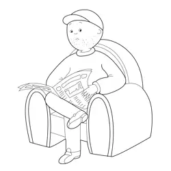 Young Caillou Free Coloring Page for Kids