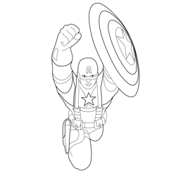 Captain America Fighting Free Coloring Page for Kids
