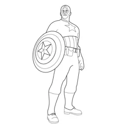 Captain America Standing Free Coloring Page for Kids