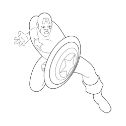The Captain America Free Coloring Page for Kids