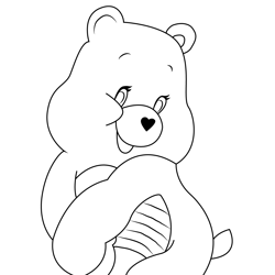 Cheer Bear Shy Free Coloring Page for Kids