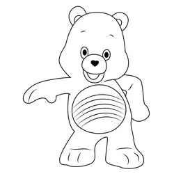 Cheer Bear Free Coloring Page for Kids