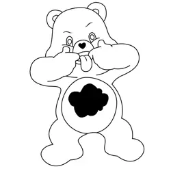 Grumpy Bear Naughty Free Coloring Page for Kids