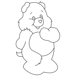 Happy Bear Free Coloring Page for Kids