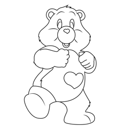 Take Care Bear Free Coloring Page for Kids