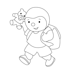 Charley And Mimmo Going To School Free Coloring Page for Kids