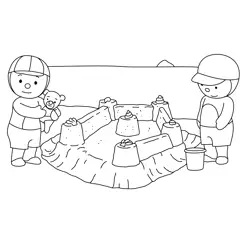 Charley And Mimmo On Beach Free Coloring Page for Kids
