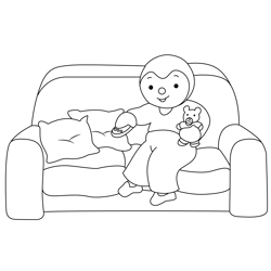 Charley And Mimmo Relax Free Coloring Page for Kids