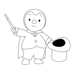 Charley As Magicien Free Coloring Page for Kids