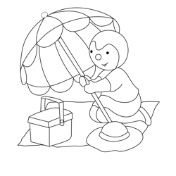 Charley At Picnic Free Coloring Page for Kids