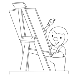 Charley Painting Free Coloring Page for Kids