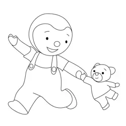 Charley Walking With Mimmo Free Coloring Page for Kids