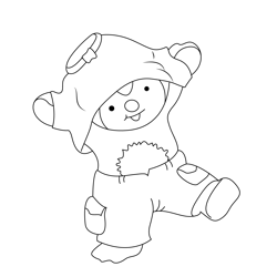 Charley Wearing Clothes Free Coloring Page for Kids