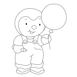 Charley With Balloon Free Coloring Page for Kids