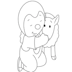 Charley With Sheep Free Coloring Page for Kids