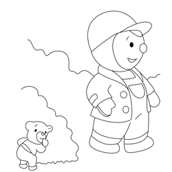 Playing Hide And Seek Free Coloring Page for Kids